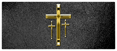DNSEMP-L-517-GD-SH-BK Gold 3 Crosses Shimmer Black